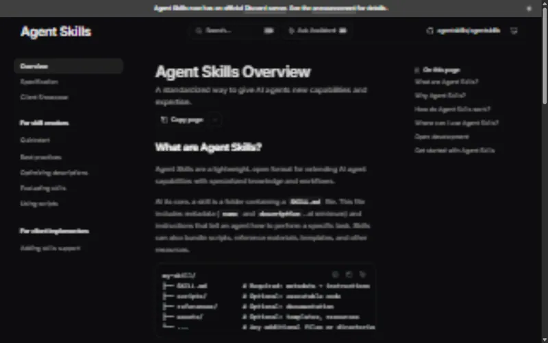 Agent Skills website preview