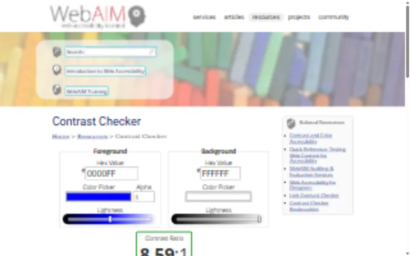 WebAIM Contrast Checker website preview