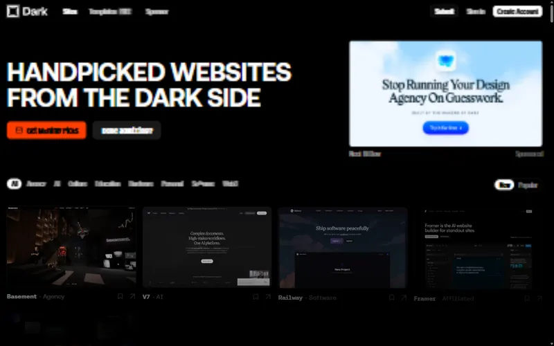 Dark.design website preview