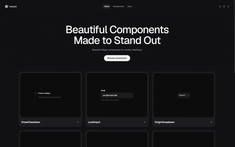 EasyUI website preview