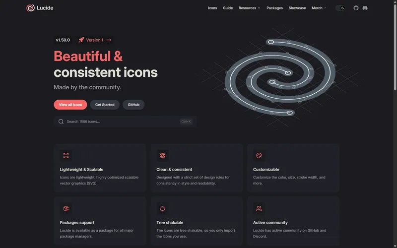Lucide website preview