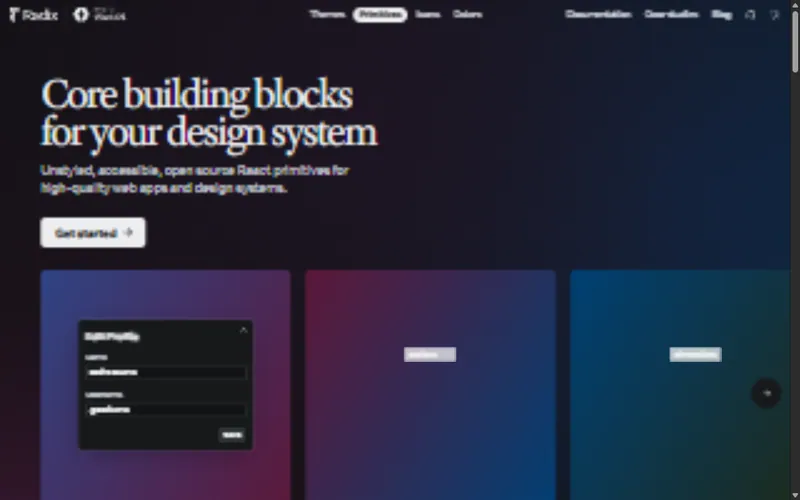 Radix Primitives website preview