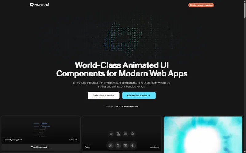 Reverse UI website preview