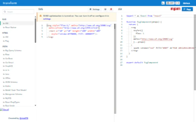 Transform website preview