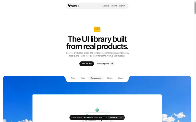 VantaUI website preview